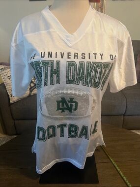 University of North Dakota White & Green Football Jersey